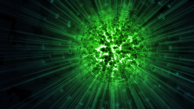 green energy sphere explosion