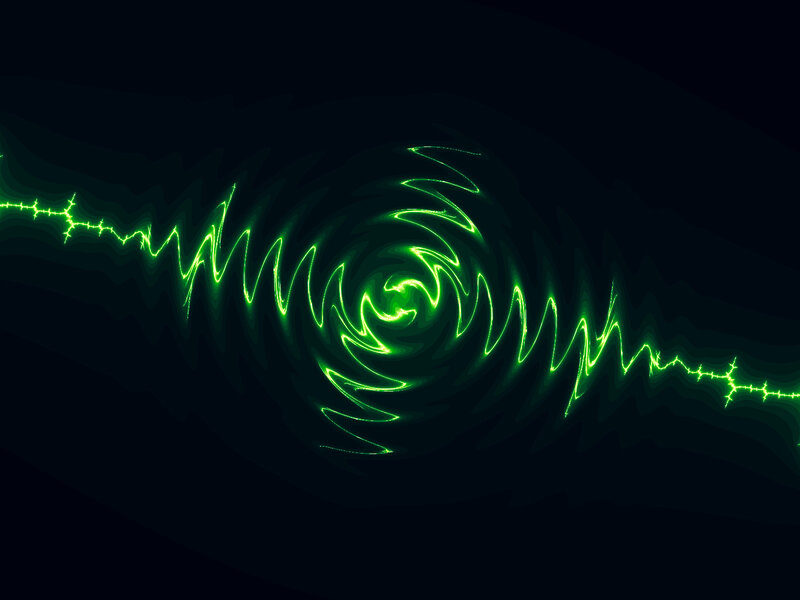 Green Energy Swirl — Energetic, Night