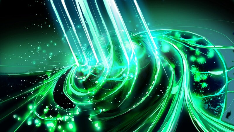 green energy vortex animation