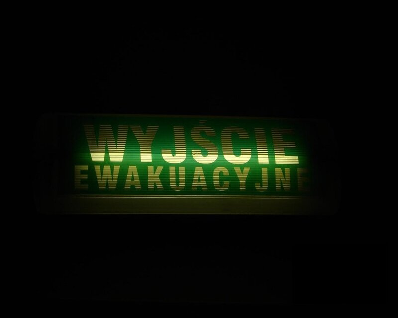 Green Exit Sign — Dark