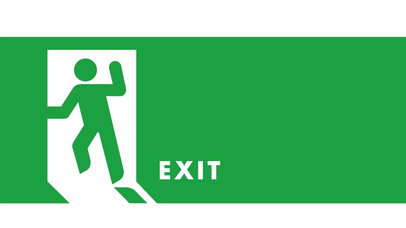 green exit sign