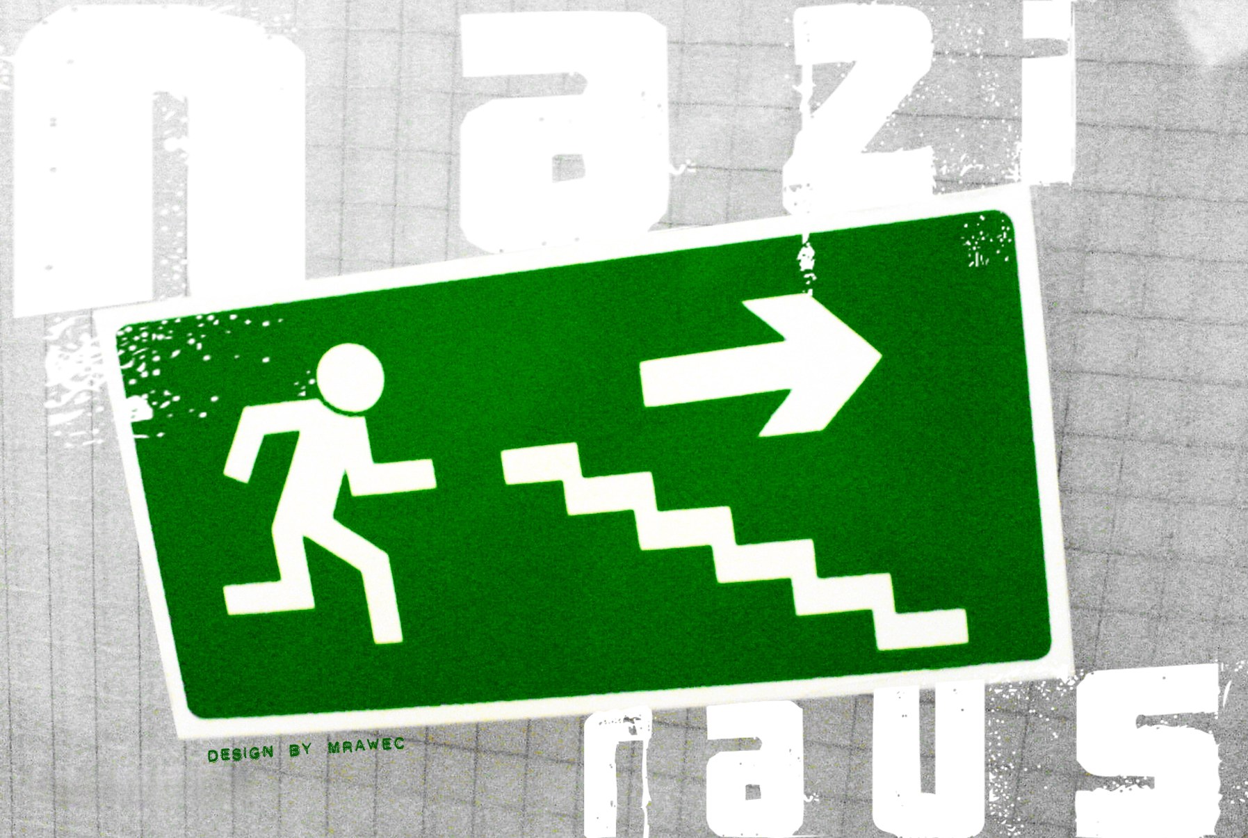 green exit sign with stairs
