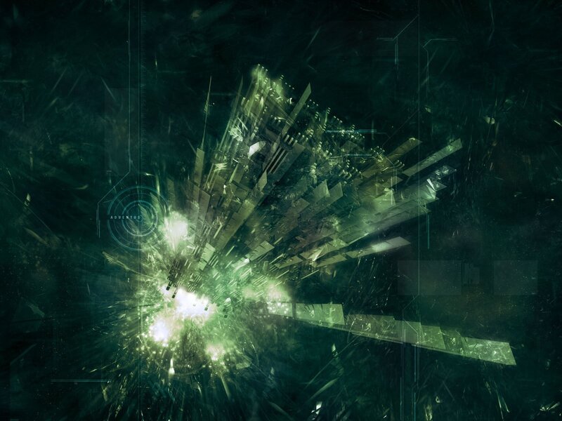 green explosion in digital space