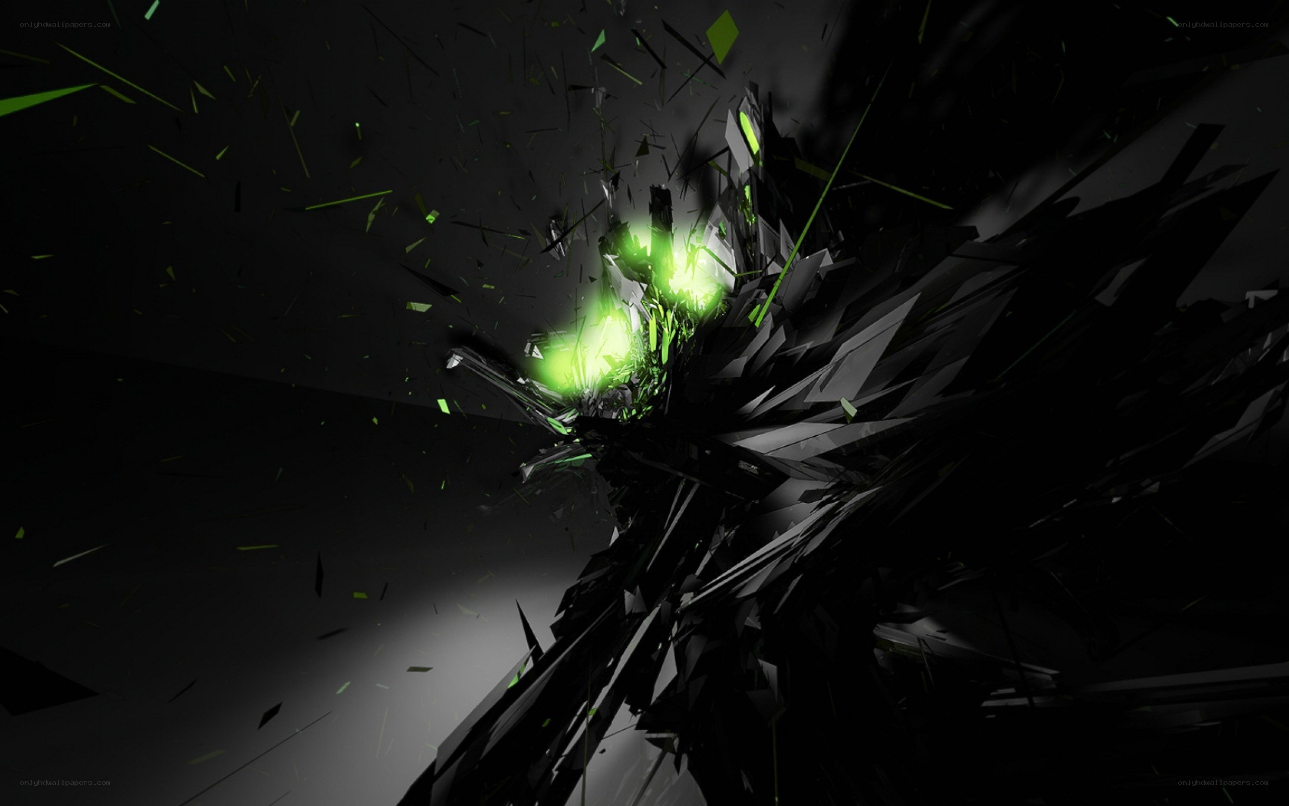 green explosion of shards