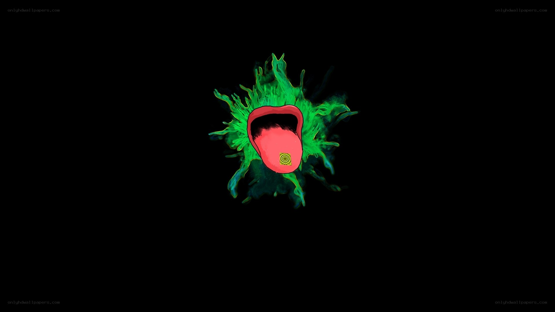 green explosion with open mouth