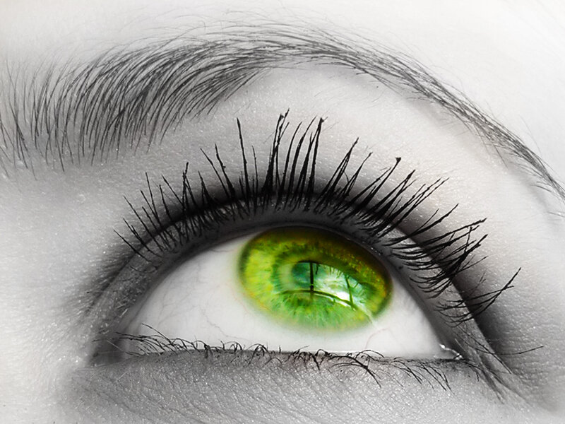 Green Eye Close-up — Dramatic, Photograph