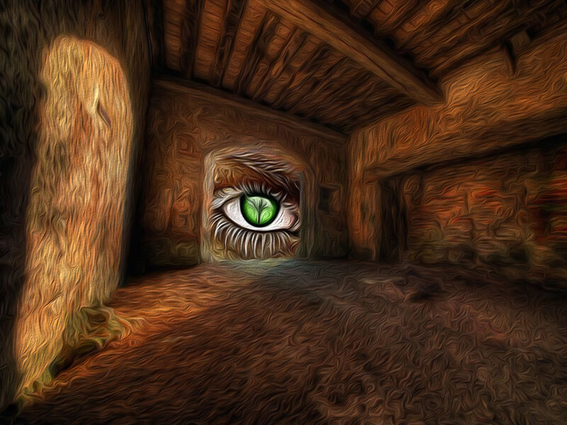 Green Eye in Cave