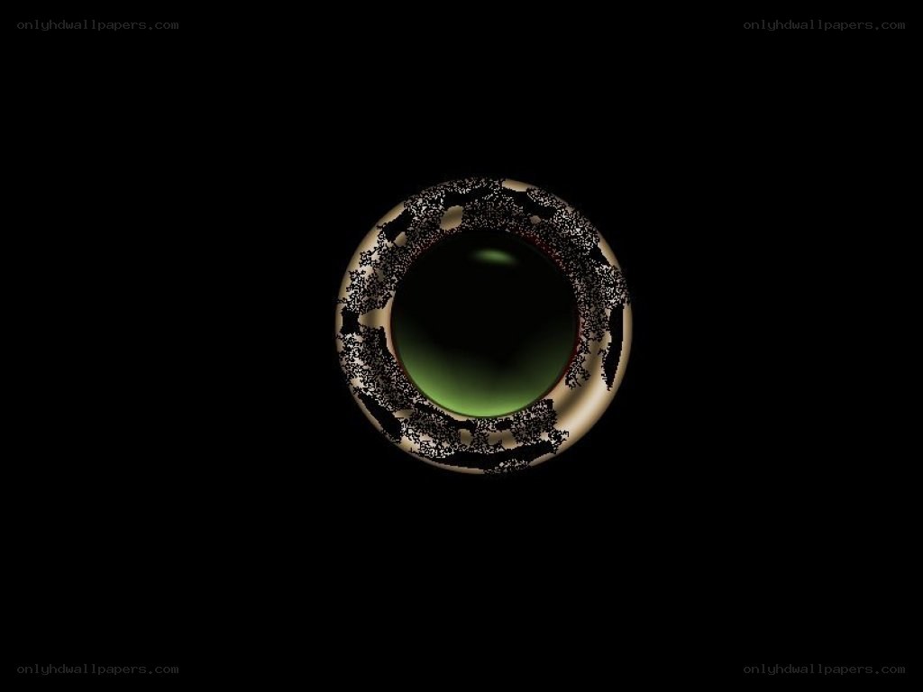 green eye in dark circle