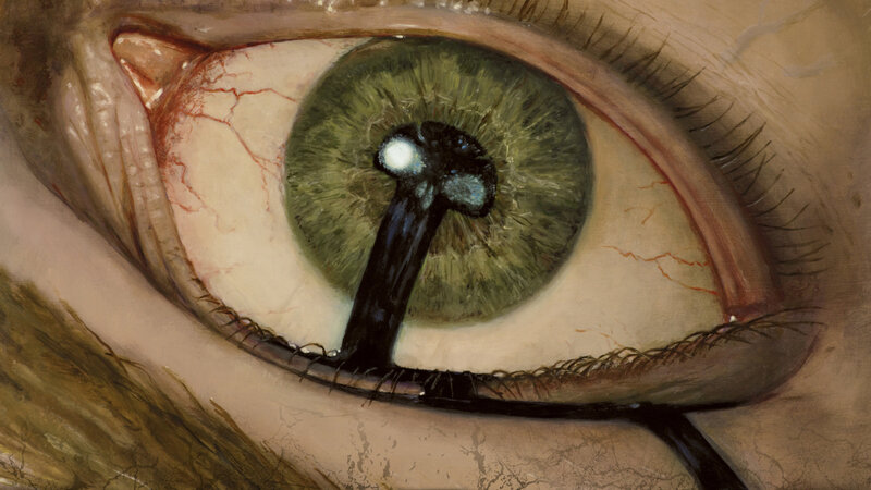 Green Eye with Black Object