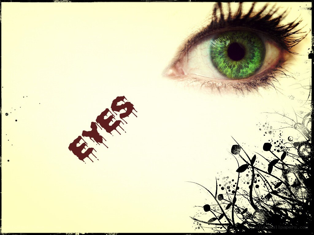 green eye with blood text
