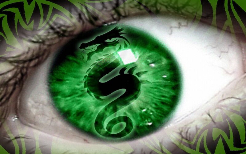Green Eye with Dragon