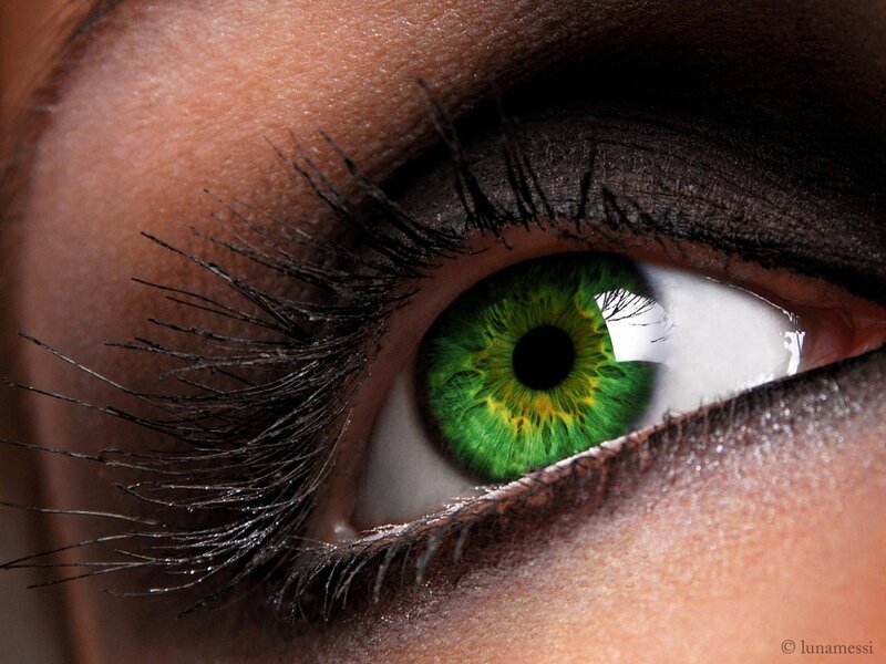 Green Eye with Eyelashes — Dramatic
