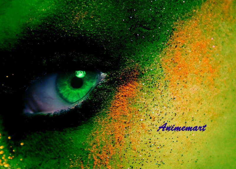Green Eye with Glitter — Dramatic, Digital Art, Makeup