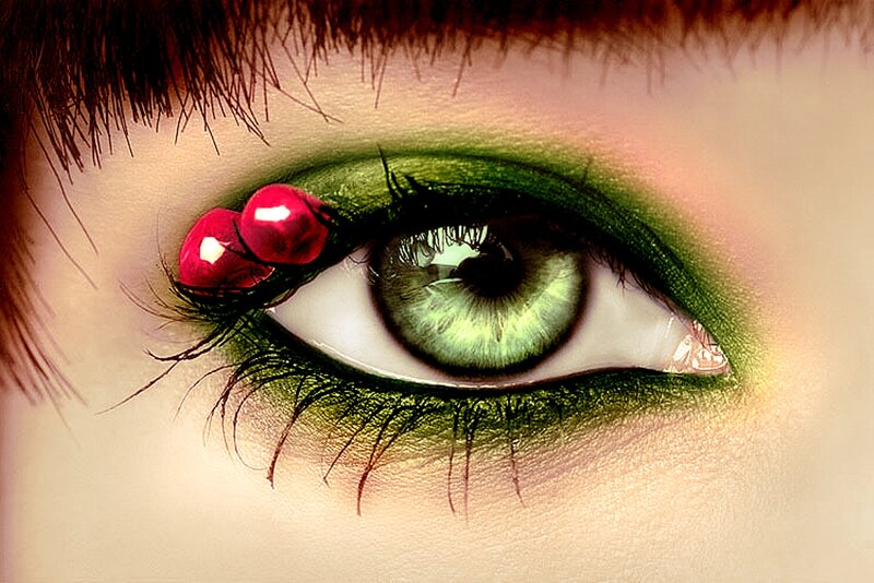 Green Eye with Makeup