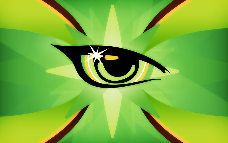 green eye with spark