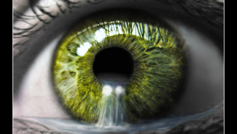 Green Eye with Water