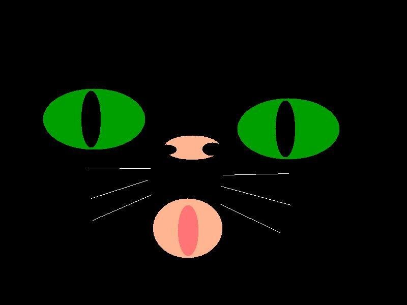 green-eyed cat face