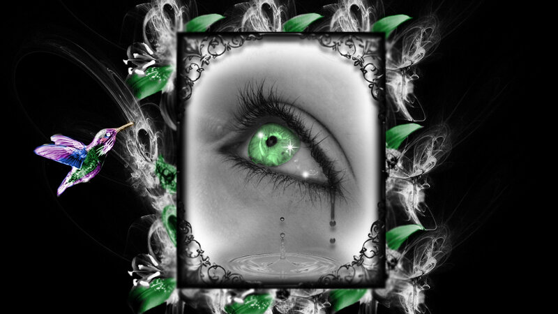 Green-eyed Eye with Tear