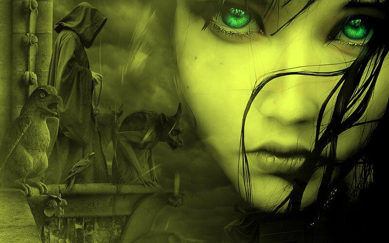 green-eyed fantasy girl
