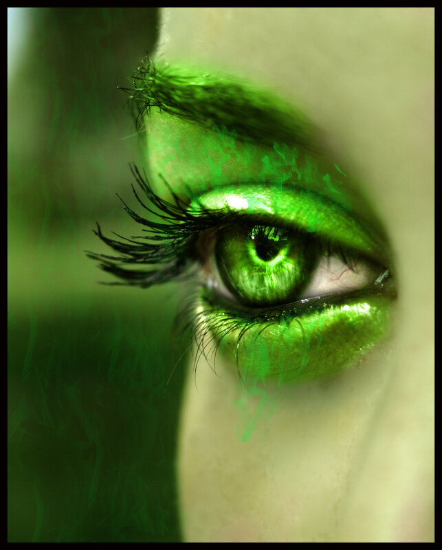 Green-eyed Person — Green, Dramatic