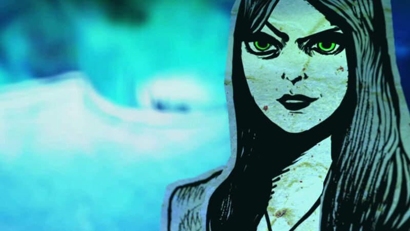 green-eyed woman illustration