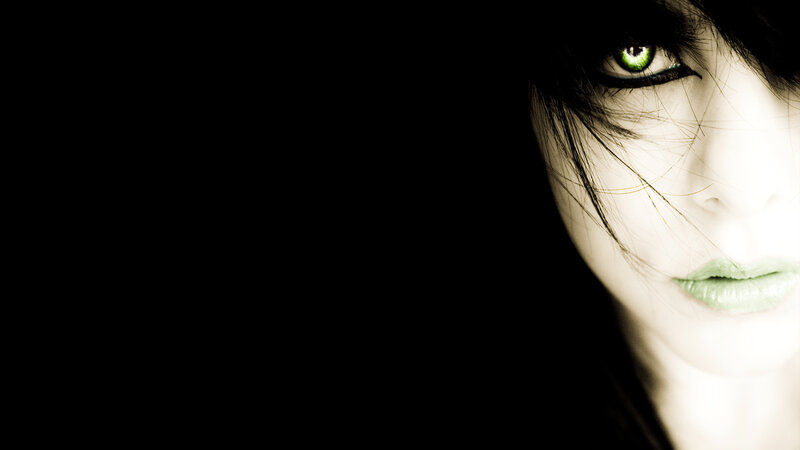 green-eyed woman portrait