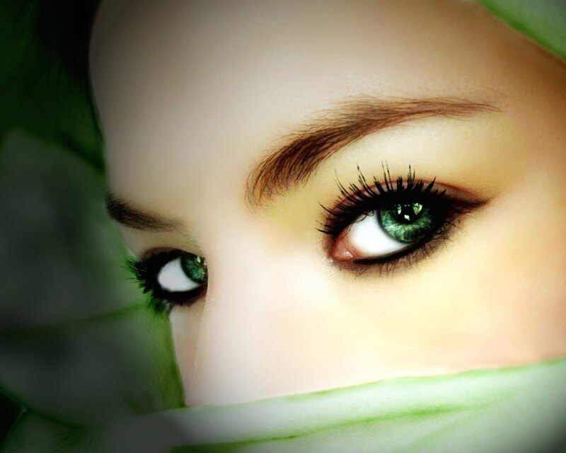 green eyes close-up