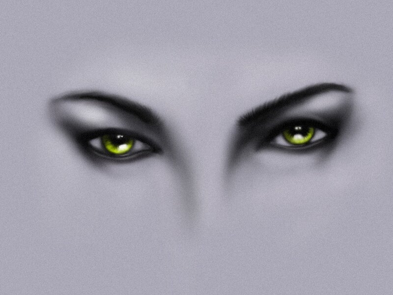 green eyes in grayscale