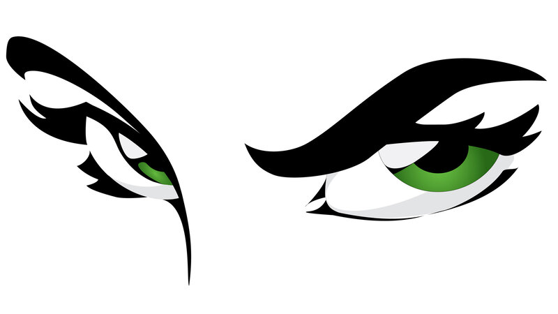 Green Eyes with Black Eyelashes