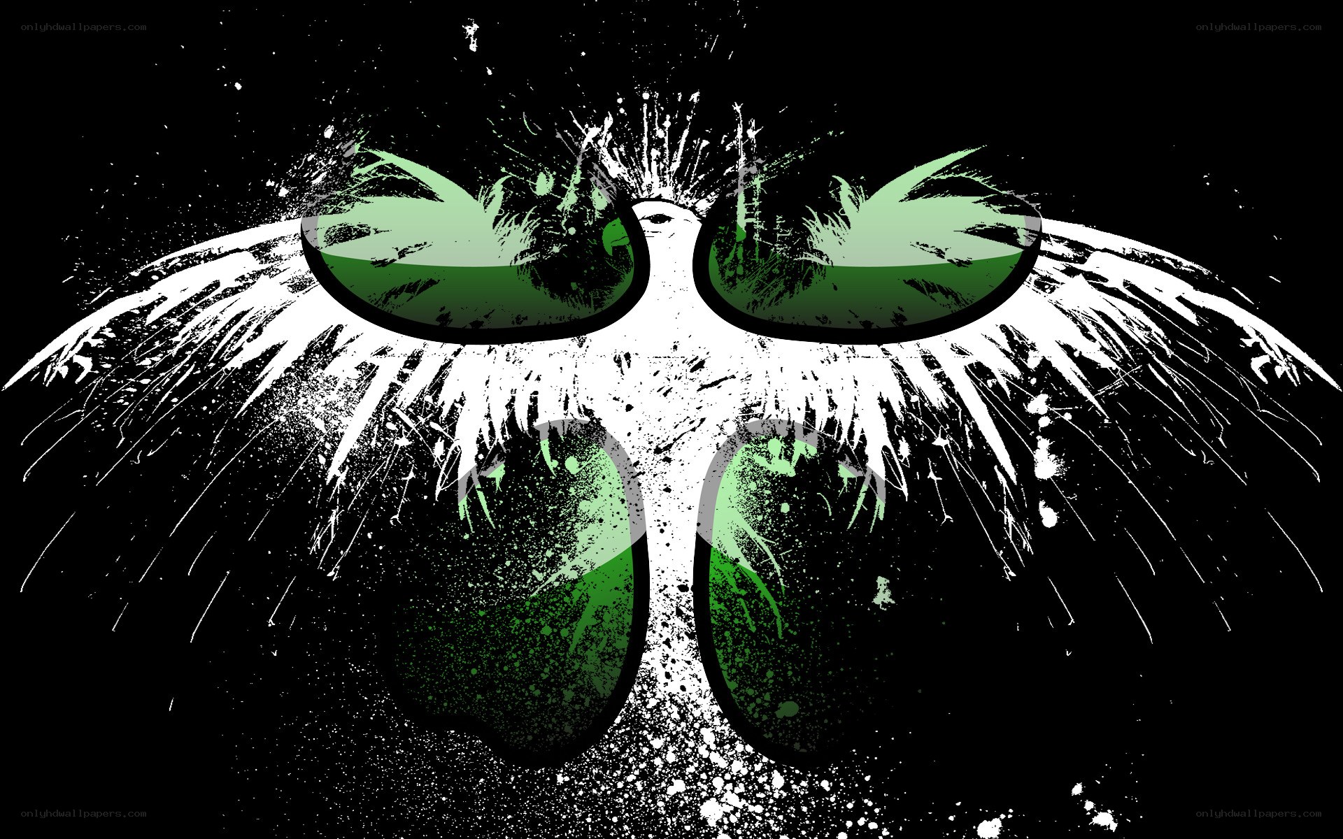 green eyes with white wings