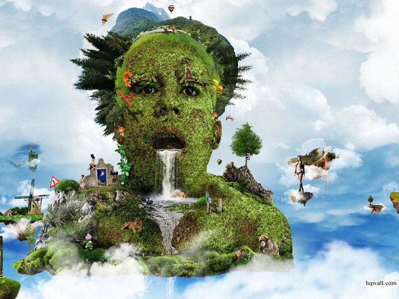 Green Face Landscape — Fantastical, Afternoon