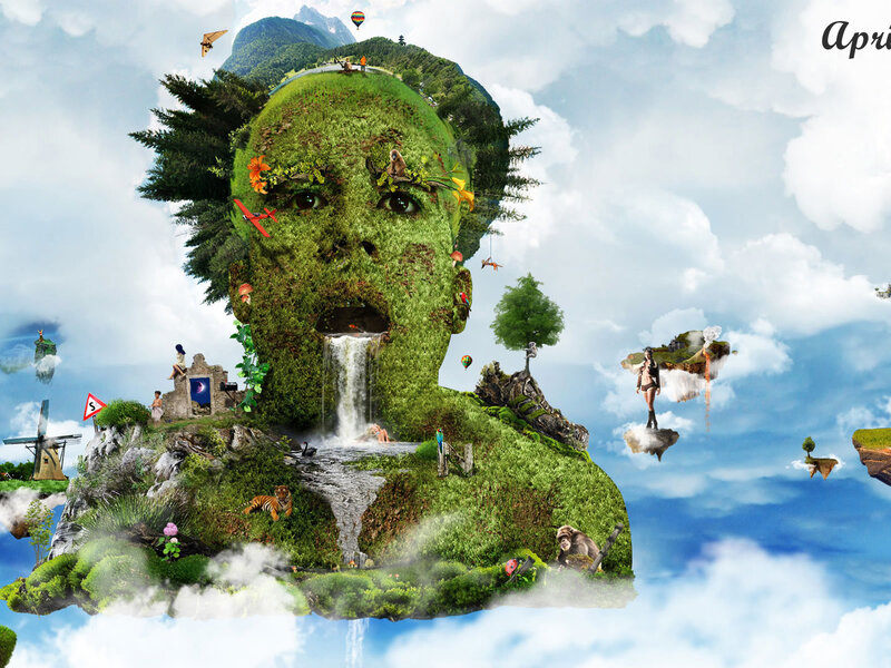 Green Face Landscape