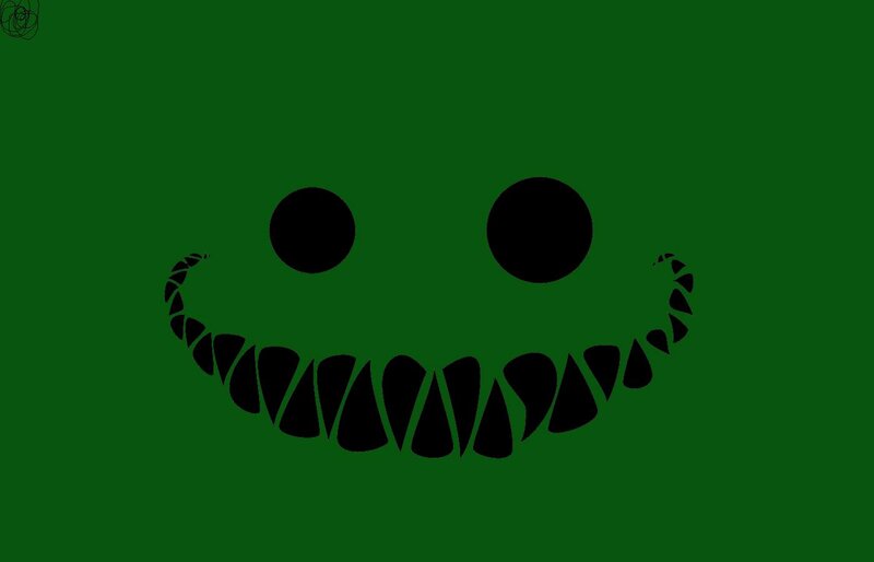 Green Face with Sharp Teeth