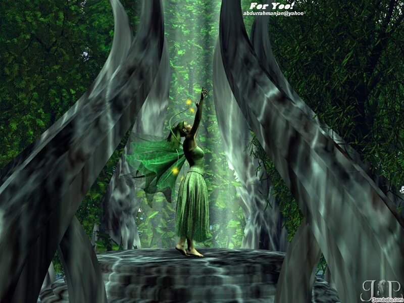 Green Fairy in Forest — Serene
