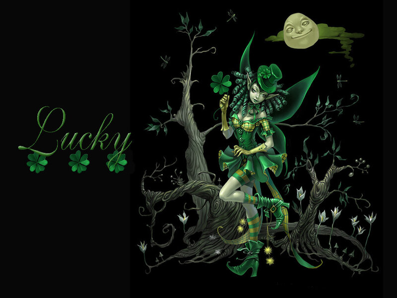Green Fairy on Tree — Whimsical