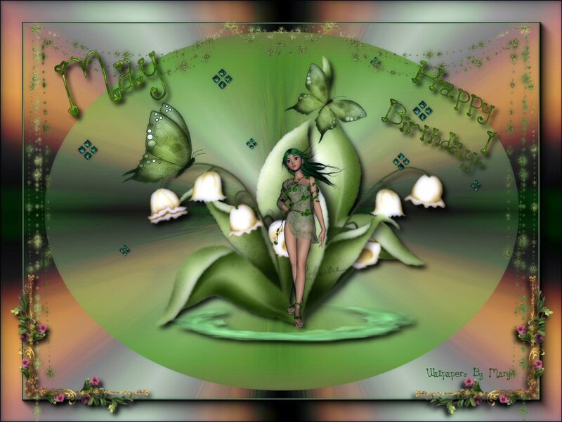 Green Fairy with Butterflies — Whimsical