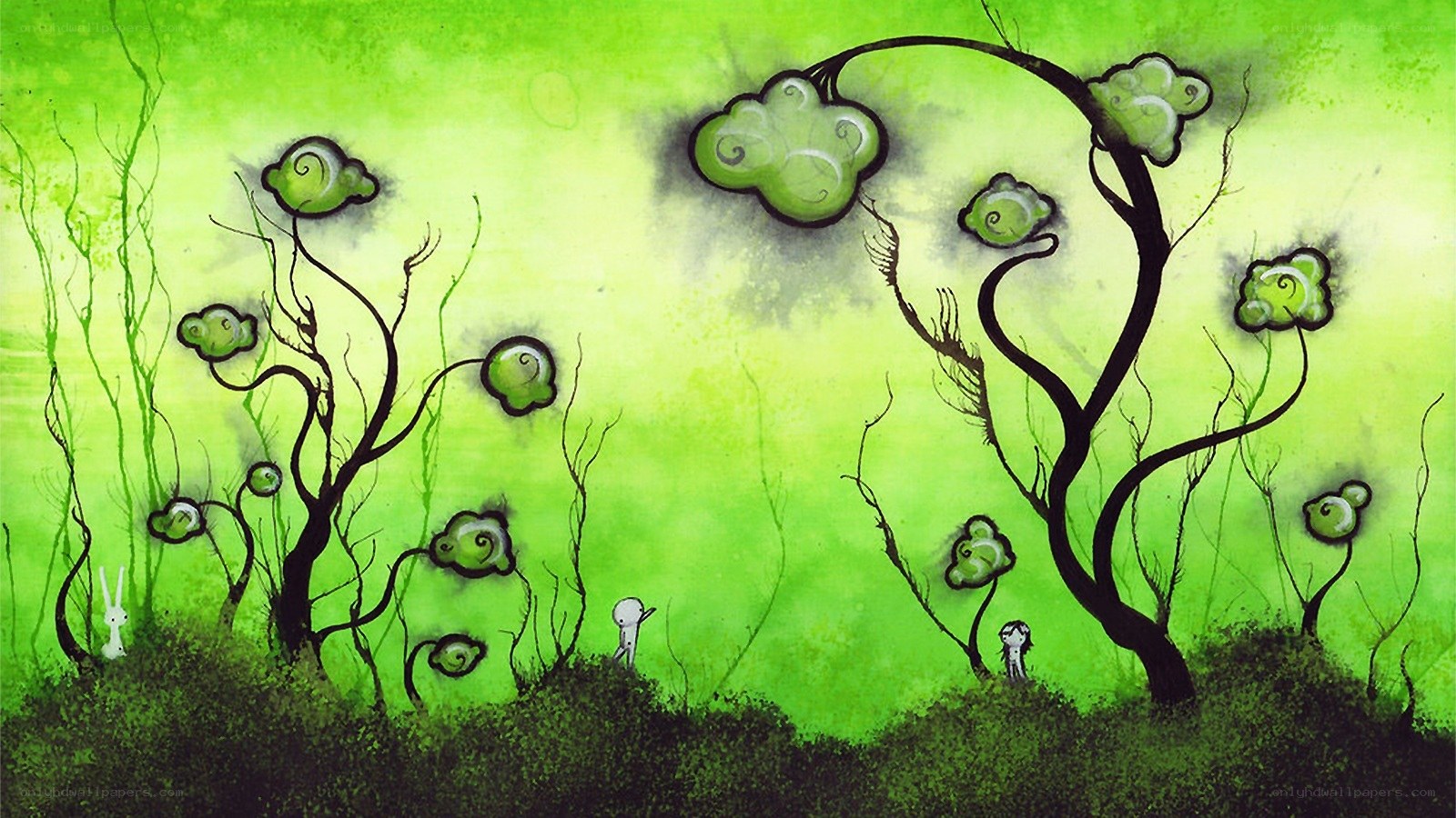 green fantasy forest scene