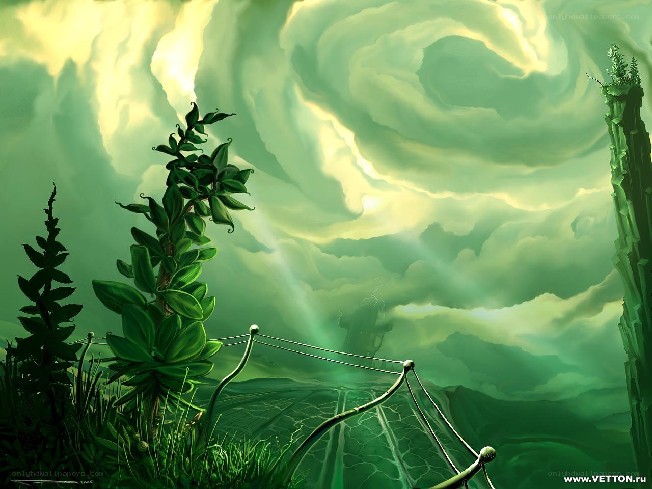 Green fantasy landscape