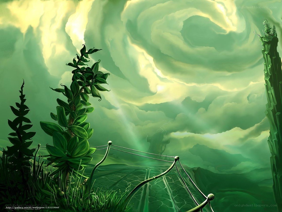 Green fantasy landscape