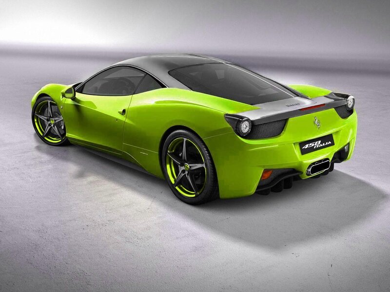 Green Ferrari 458 Italia