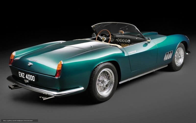 Green Ferrari convertible