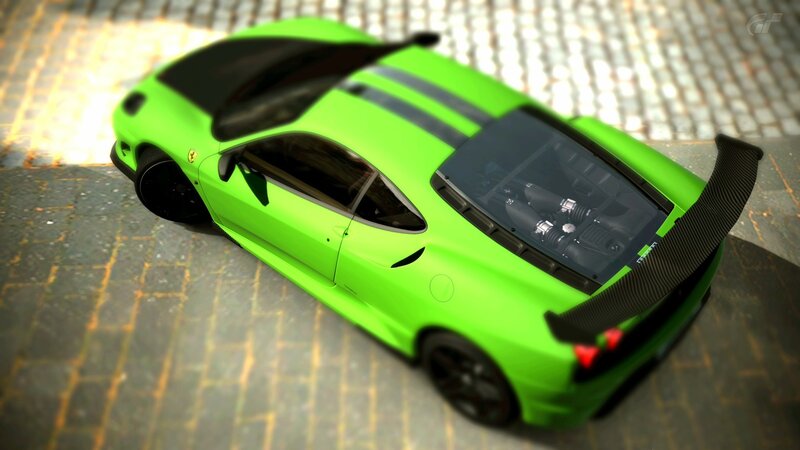 green ferrari sports car