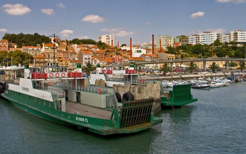 Green Ferry Boat — Calm, Afternoon, Photograph