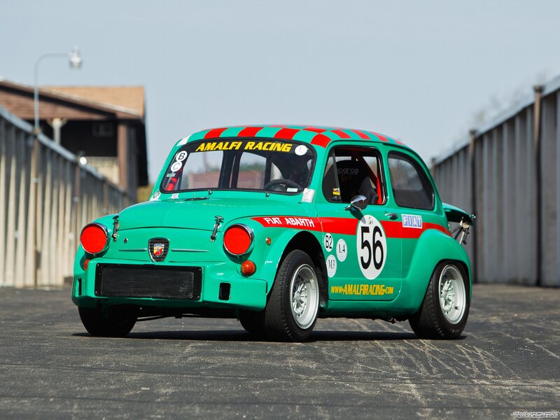 Green Fiat Abarth race car