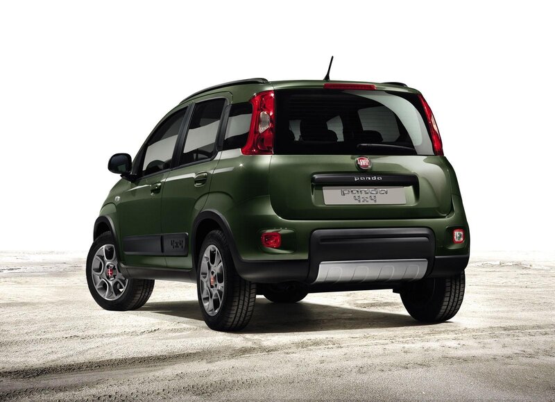 Green Fiat Panda 4x4 rear view