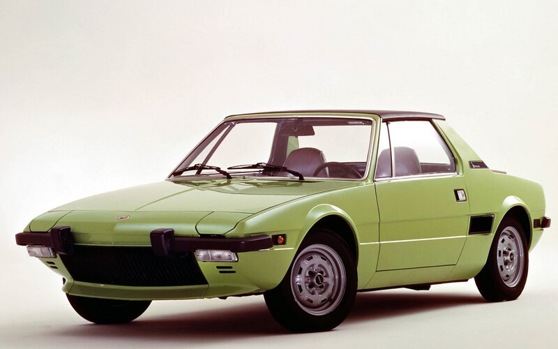 Green Fiat X1/9 sports car