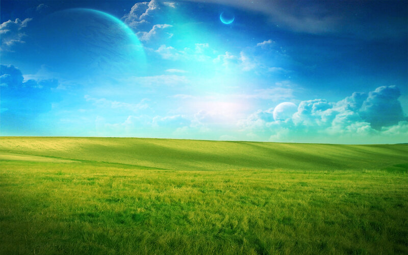 Green Field under Alien Sky — Serene, Day