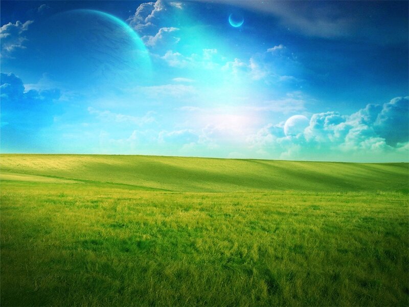 Green Field under Alien Sky — Serene