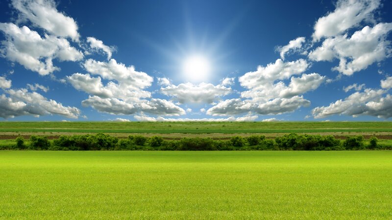 Green Field under Sky — Serene, Afternoon, Photograph