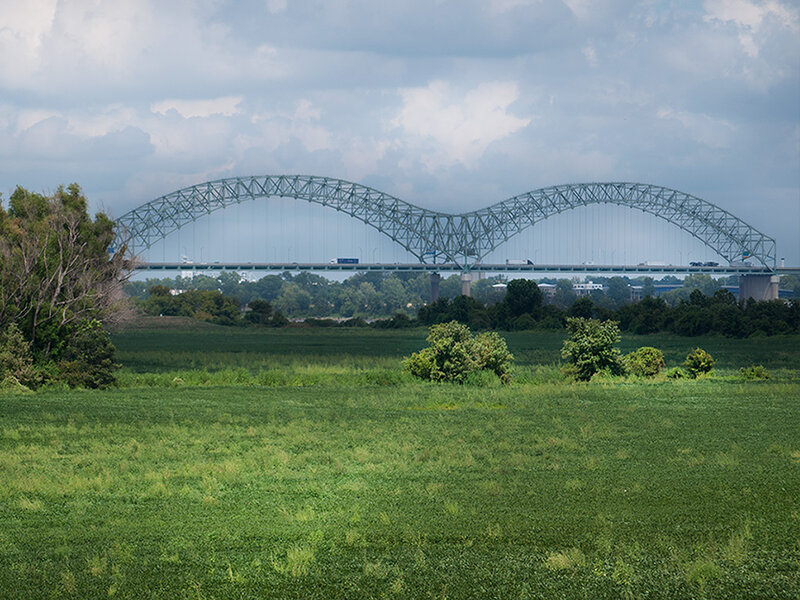 Green Field with Bridge